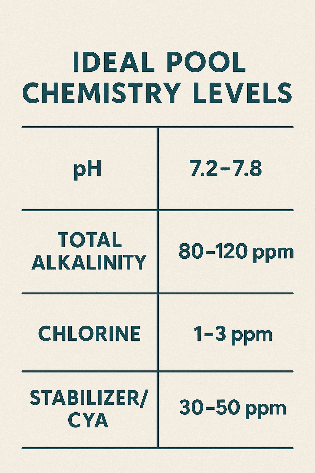 Ideal Pool Chemistry Levels Ideal Pool Chemistry Levels